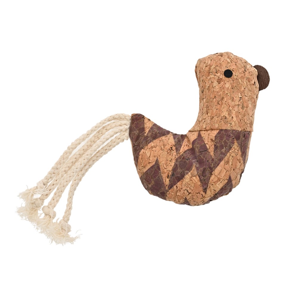 Игрушка для кошек FOXIE Nature Птичка с хвостом из веревок и кошачьей мятой 18,5х11,2см
