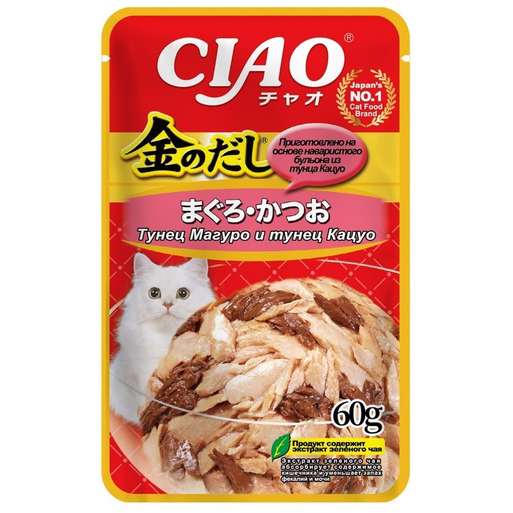 Корм для кошек INABA Kinnodashi тунец Магуро с тунцом Кацуо пауч