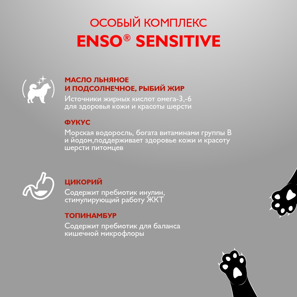 Корм для собак ENSO Sensitive подд.здор.суставов и связок, рубл.мясо индейки с гречкой банка