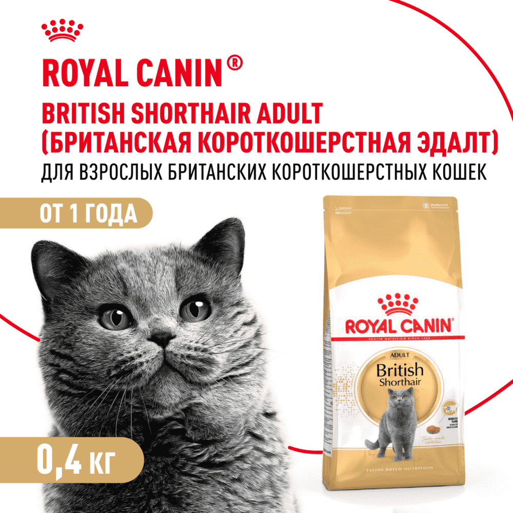 Корм для кошек ROYAL CANIN British Shorthair для породы британская короткошёрстная сух.