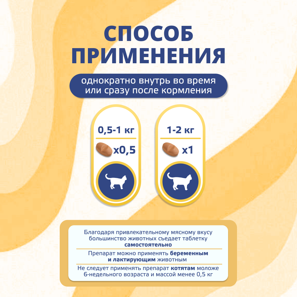 Антигельминтик для котят и кошек KRKA Милпразон, 2 таблетки