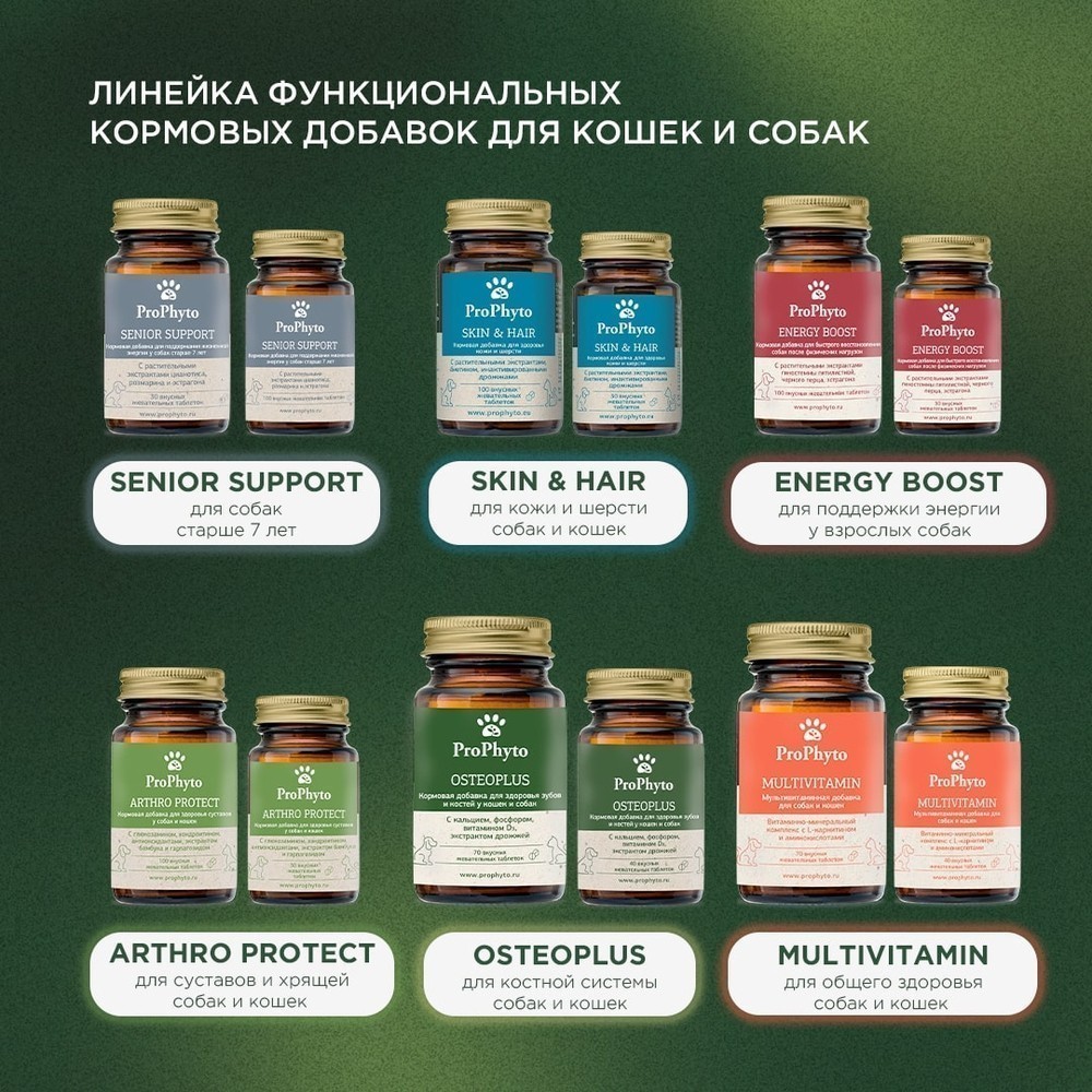 Витамины для кошек и собак PROPHYTO для Кожи и Шерсти, 30таб