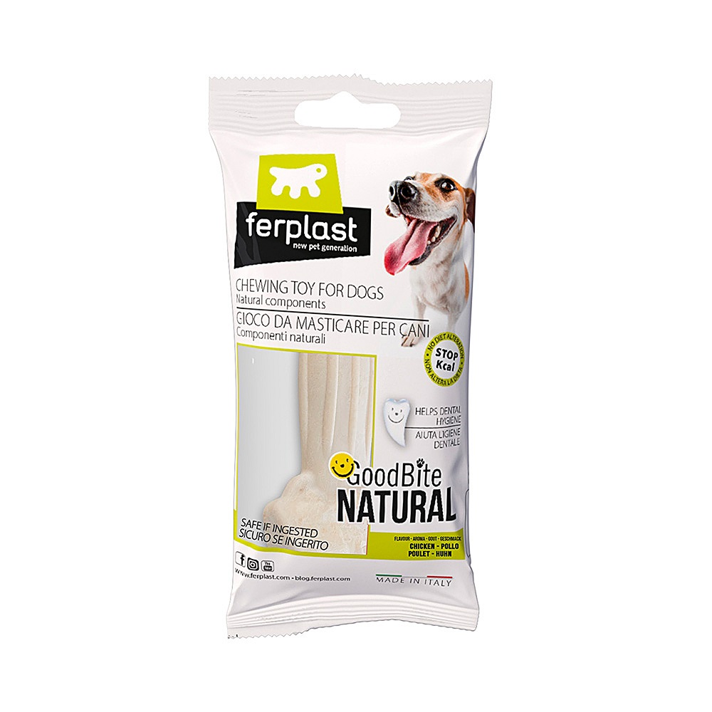 Игрушка для собак FERPLAST GoodBite M Bag кость, вкус курицы, 13см, 70г