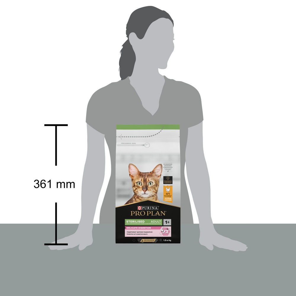 Корм для кошек PRO PLAN Sterilised Delicate Digestion для стерилизованных, с курицей сух.