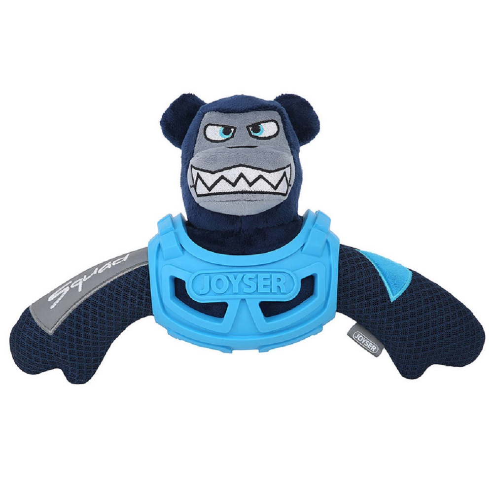 Игрушка для собак JOYSER Squad Медведь J-Bear в броне с пищалкой M/L голубой, 32см