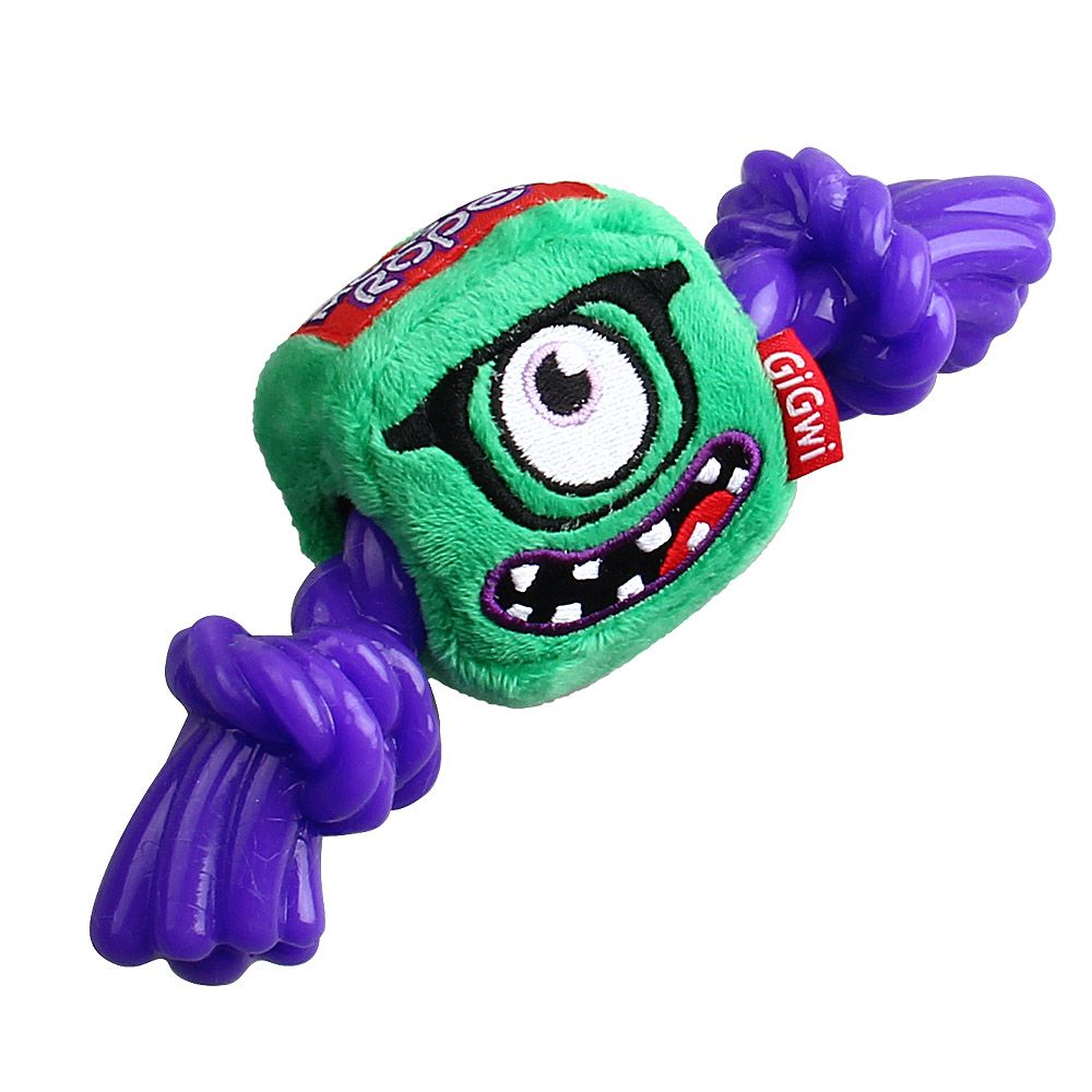 Игрушка для собак GIGWI Monster Rope Монстр с пищалкой и резиновой веревкой 23см
