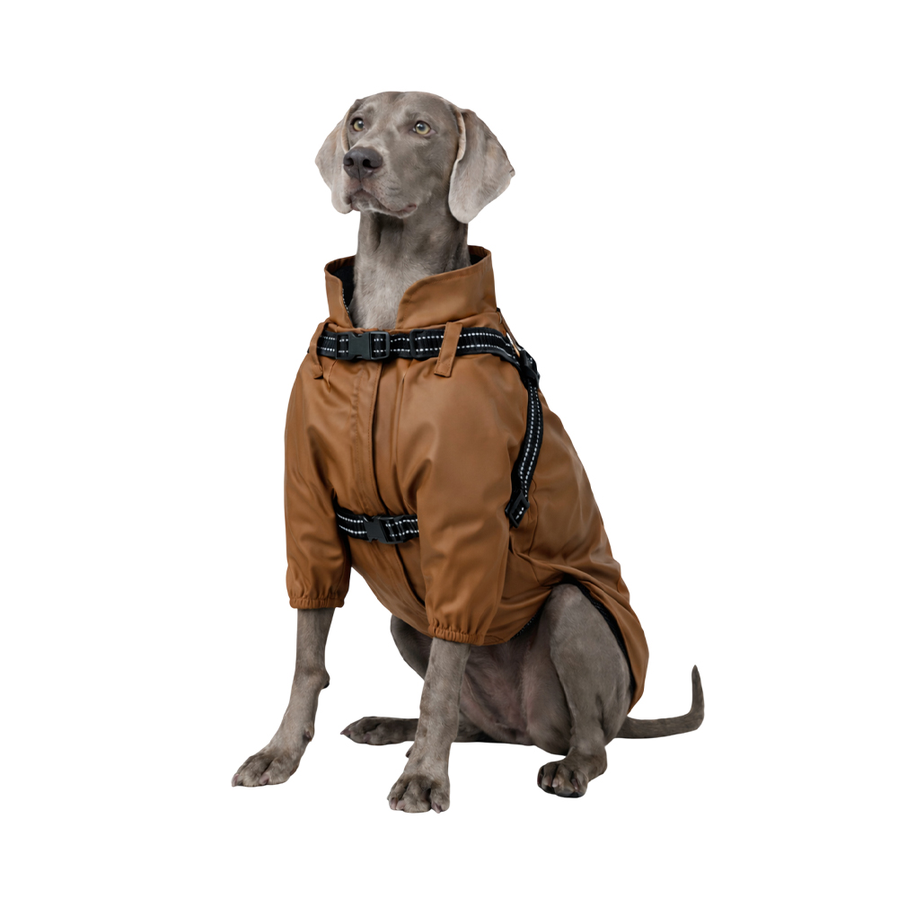 Куртка для собак FOXIE Noble Rain XL со шлейкой (длина спины 45см) коричневый