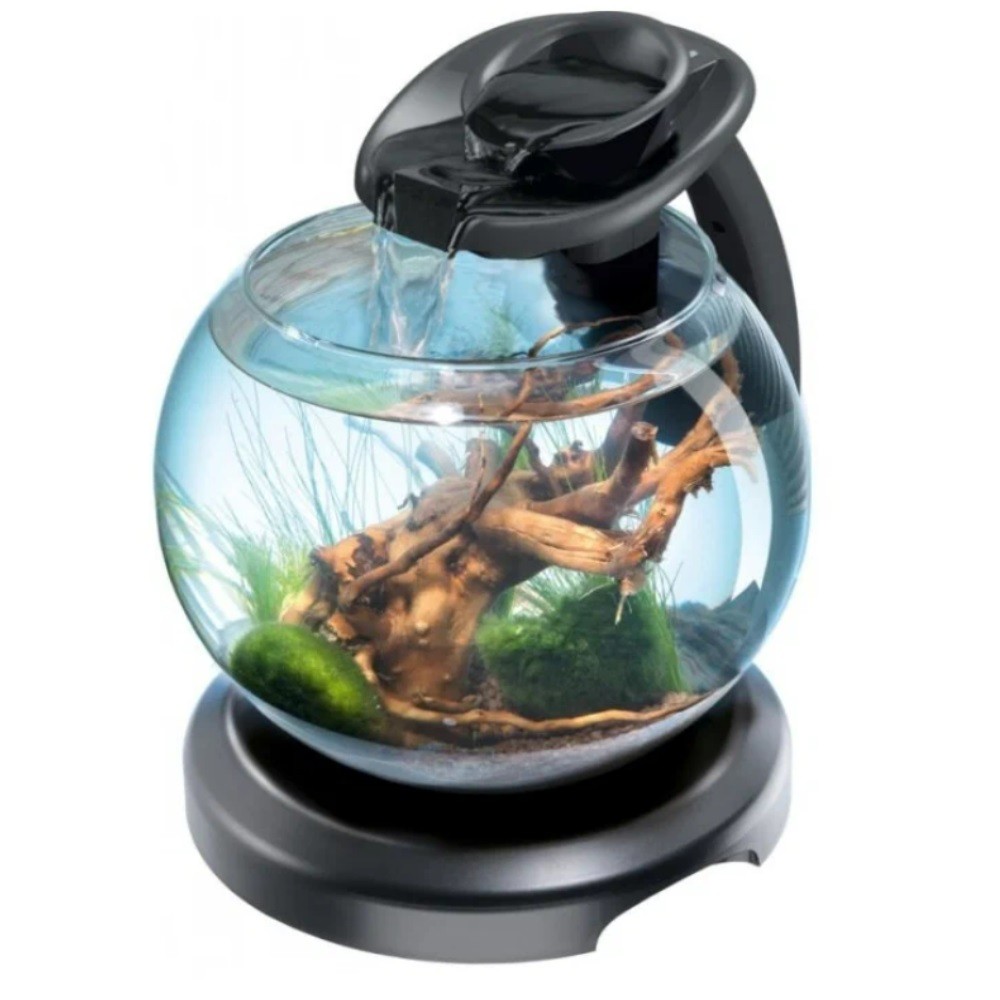 Аквариум TETRA Cascade Globe Duo Waterfall черный круглый с LED светильником 6,8л