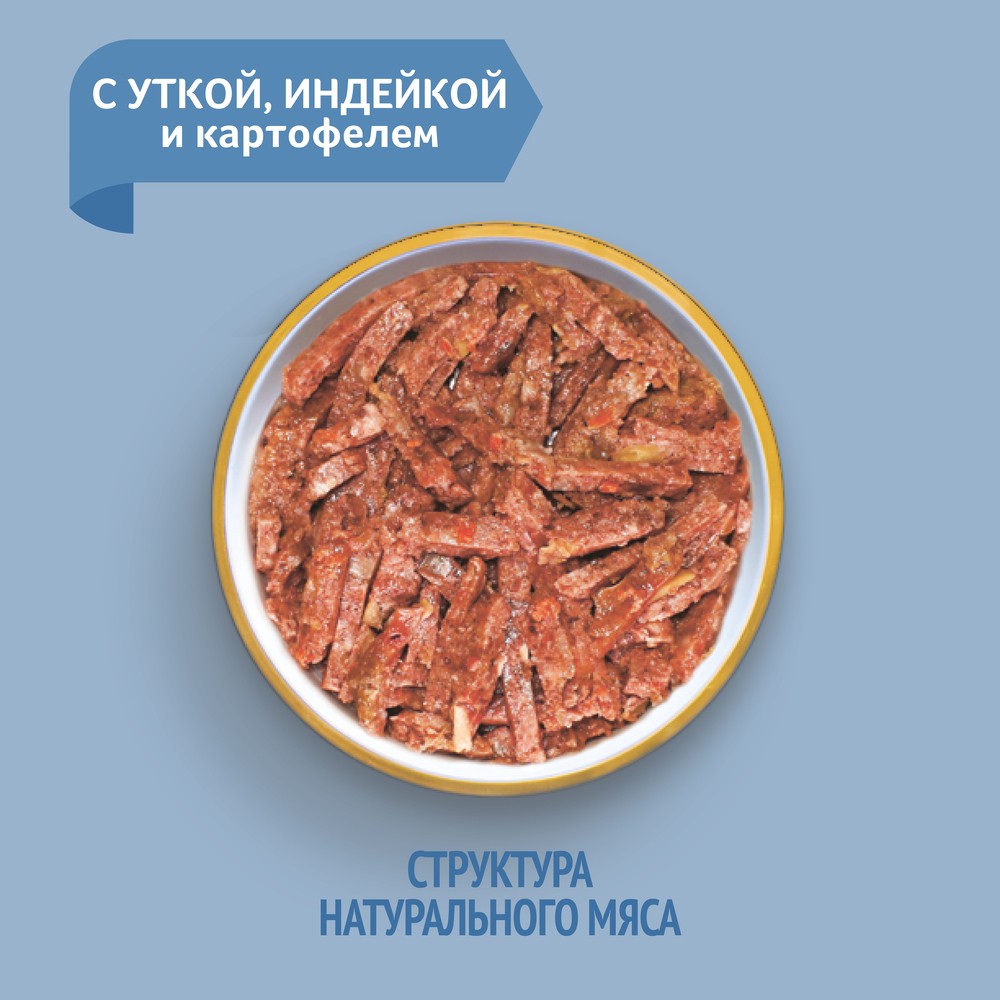 Корм для собак ЗООГУРМАН Утка, индейка, картофель ж/б