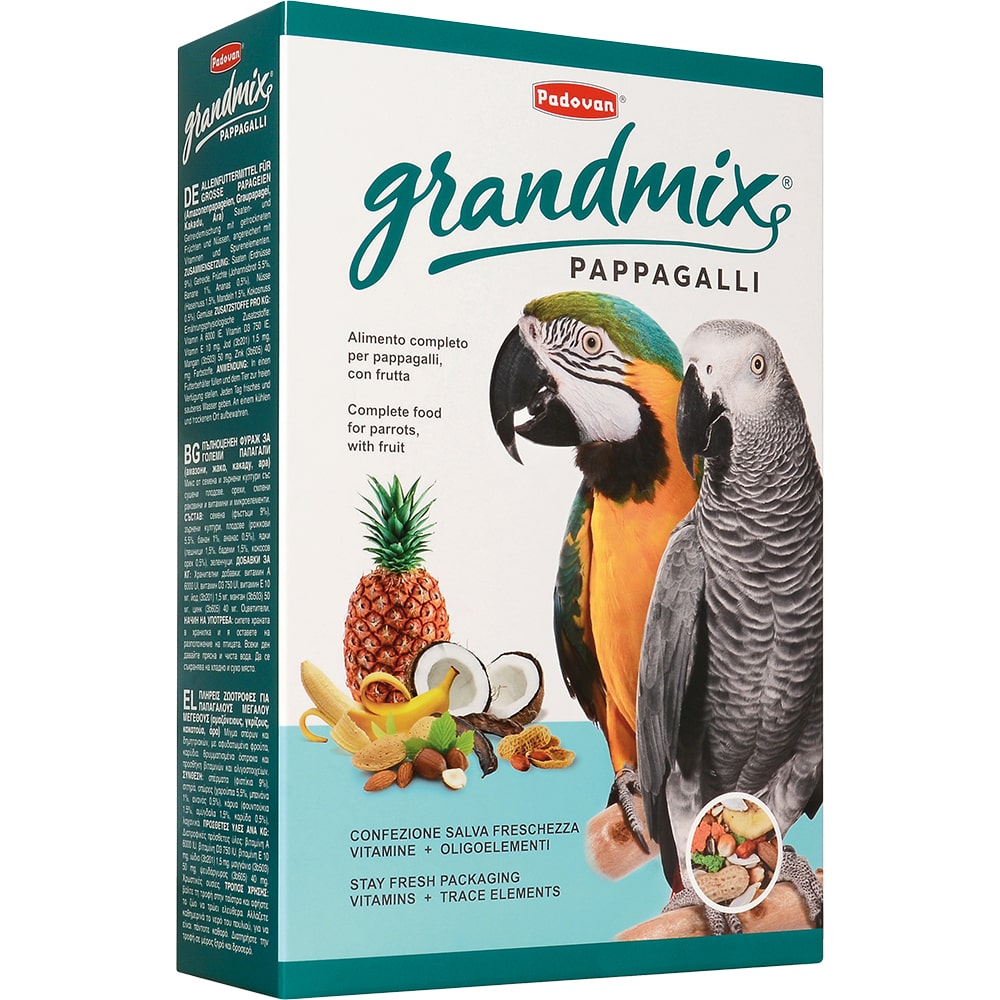 Корм для птиц PADOVAN Grandmix Pappagalli для крупных попугаев