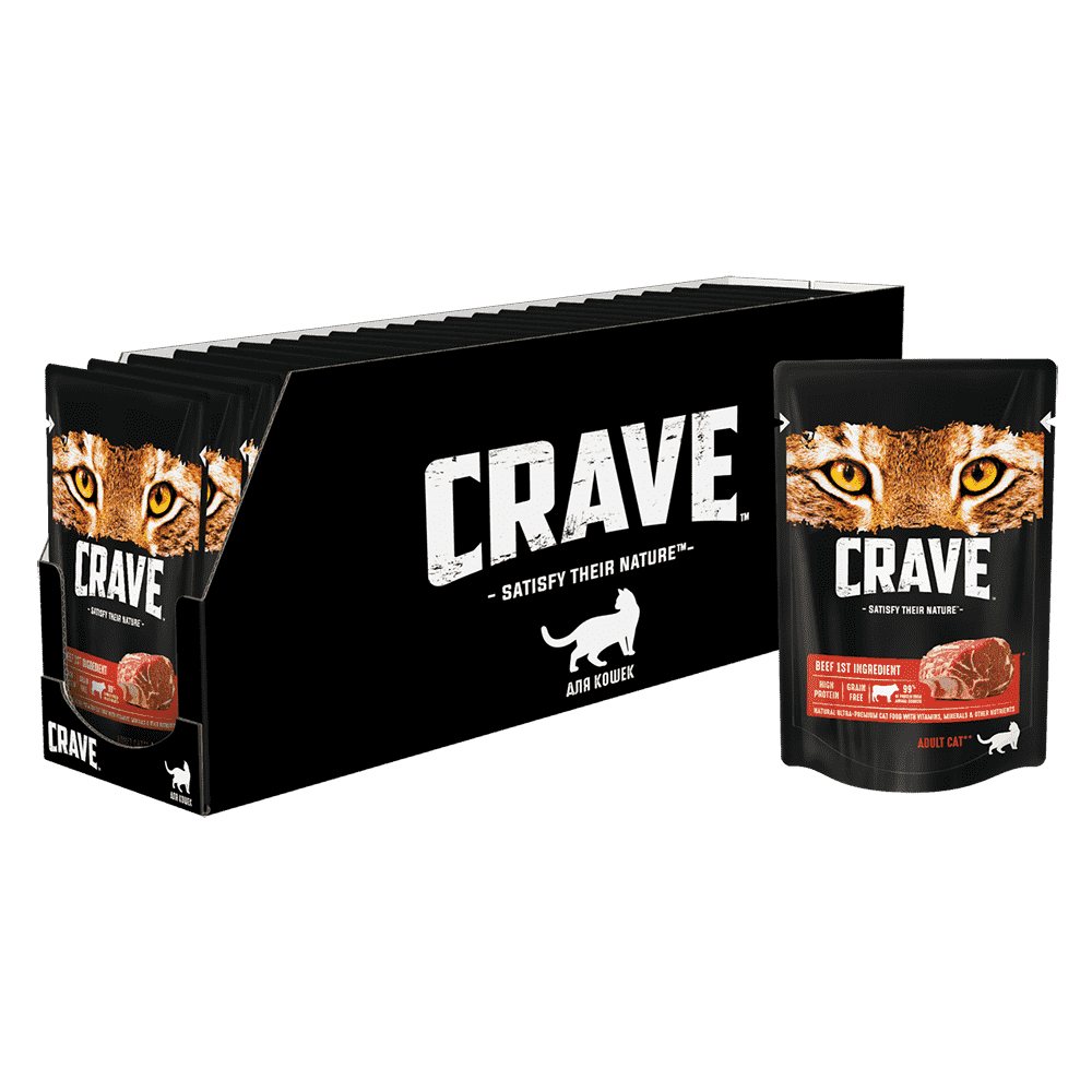 Корм для кошек CRAVE Говядина пауч