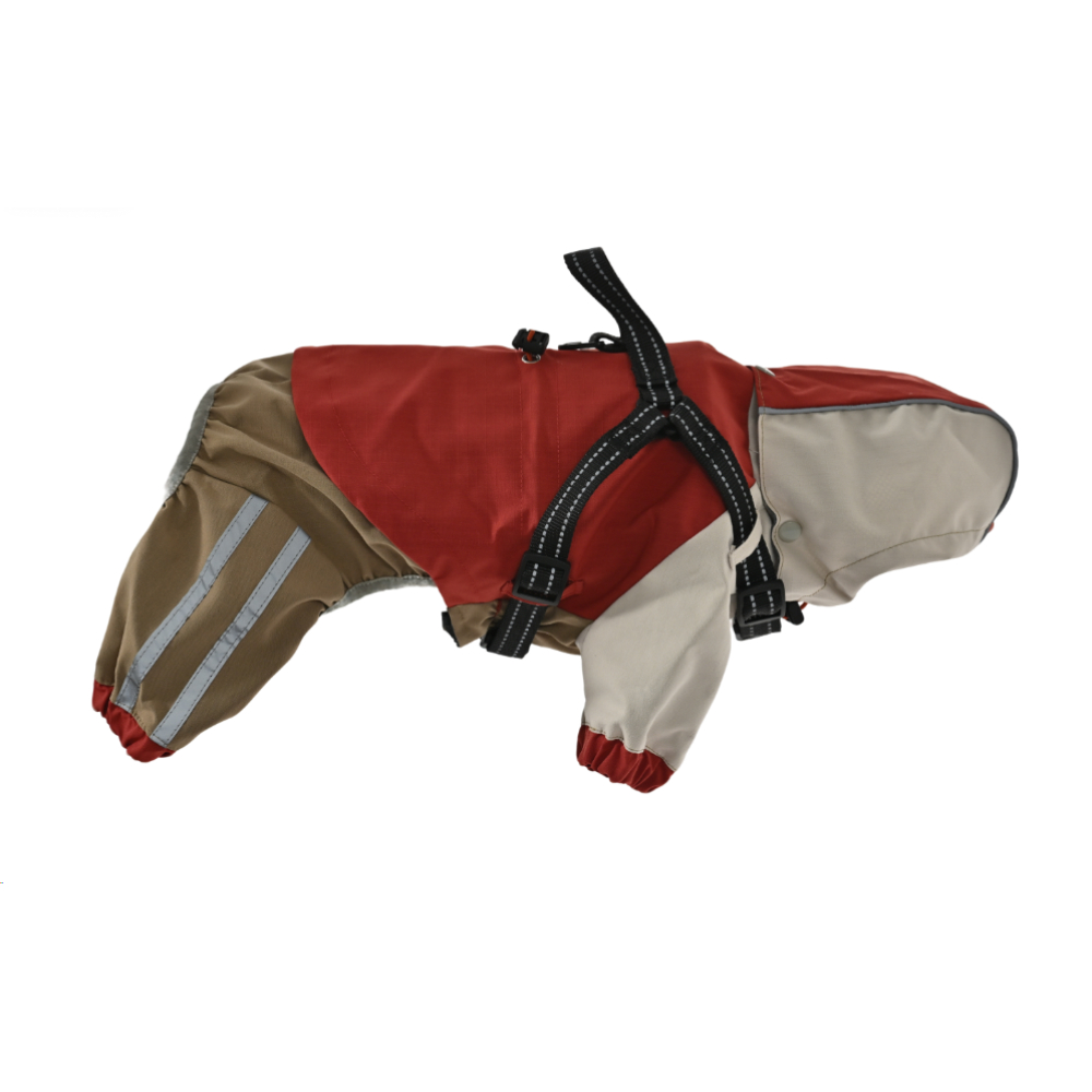 Комбинезон для собак FOXIE Hikers L со шлейкой (длина спины 40см) красный