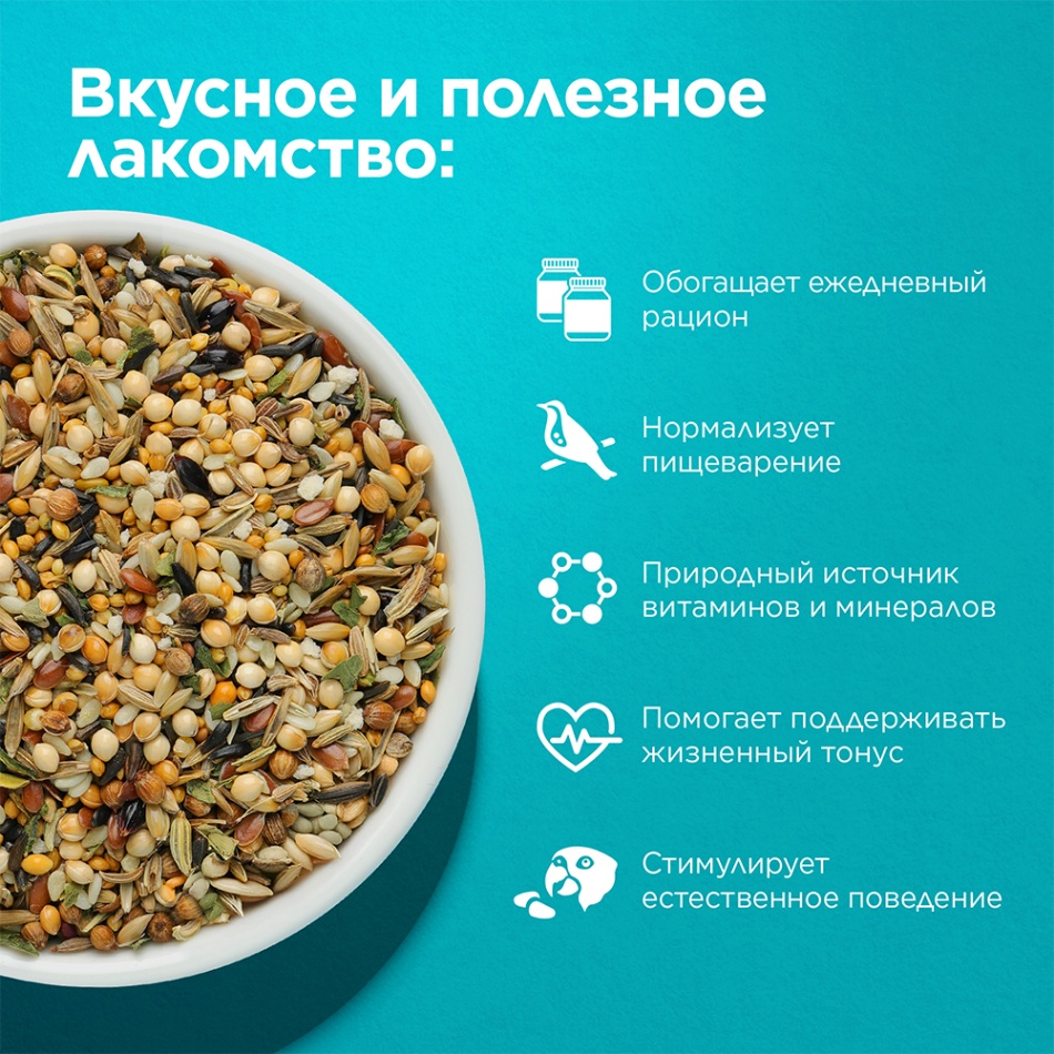 Лакомство для птиц RIO Полезные семена для декоративных птиц,