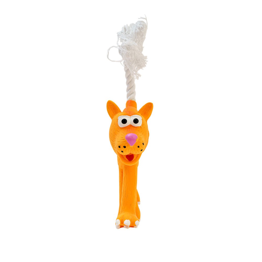 Игрушка для собак ZOO ONE Собака с канатным хвостом латекс 12см