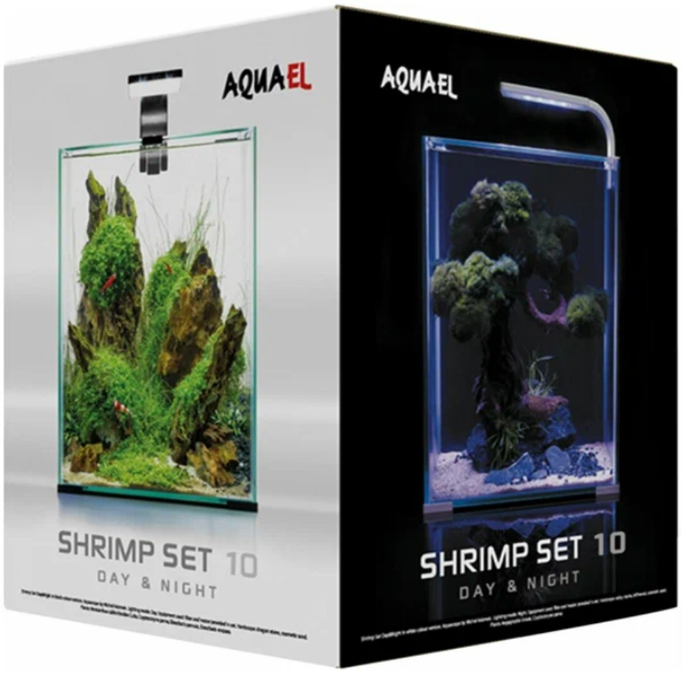 Аквариум AQUAEL Shrimp Set Smart LED D/N 10/10л белый, 20х20х25см
