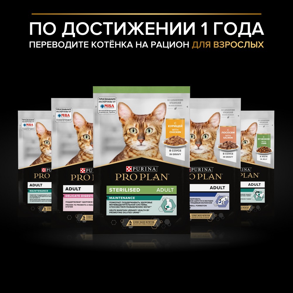 Корм для котят PRO PLAN Healthy Start до 1 года, с курицей в желе пауч