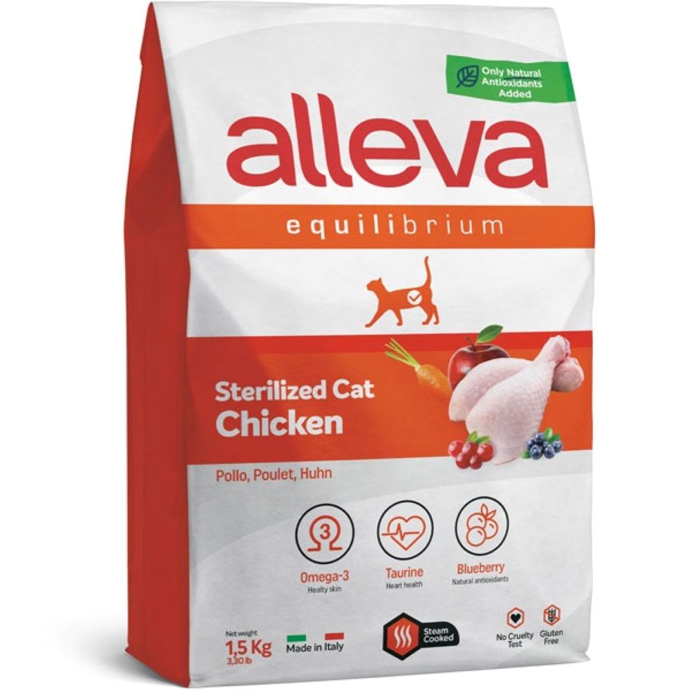 Корм для кошек ALLEVA Equilibrium для кастрированных и стерилизованных, курица сух.