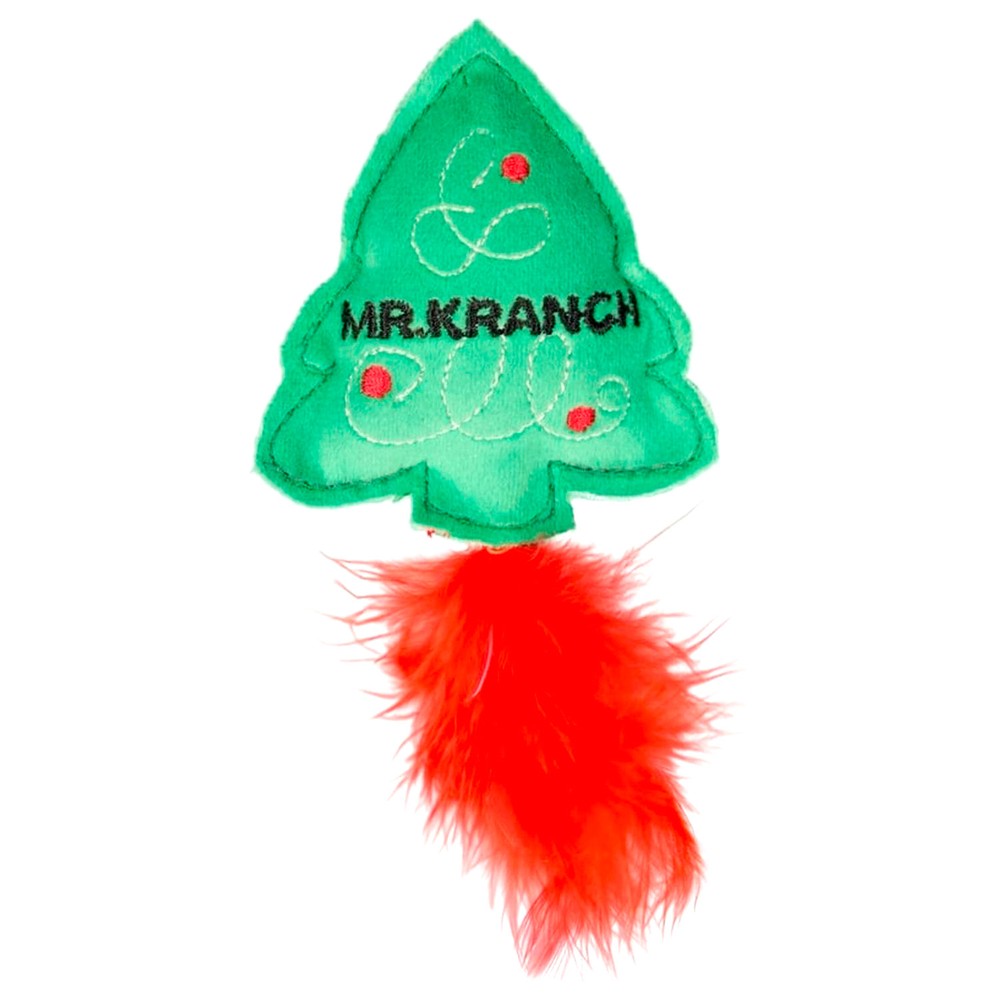 Игрушка для кошек MR.KRANCH Набор Елочка и Звездочка Новогодняя плюш.с кош.мятой и перышками 50см
