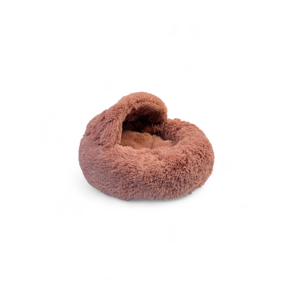 Лежак для животных FOXIE Fuzzy cave 45х45х18см круглый розовая мечта