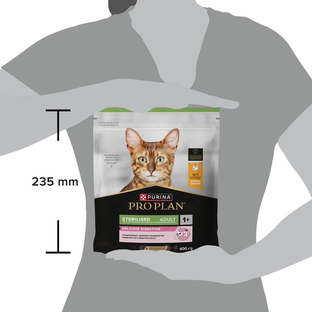 Корм для кошек PRO PLAN Sterilised Delicate Digestion для стерилизованных, с курицей сух.