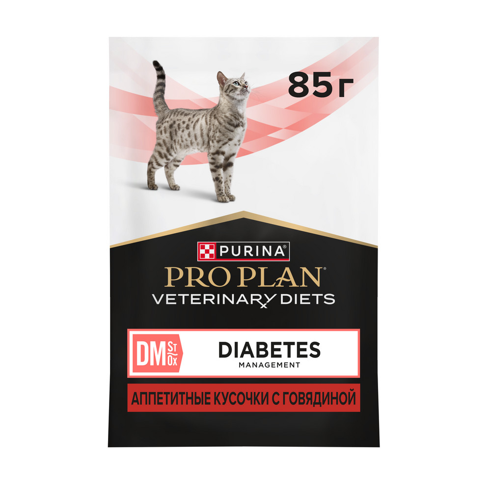 Корм для котят и кошек PRO PLAN Veterinary Diets DM St/Ox Diabetes Management при диаб.,гов.пауч
