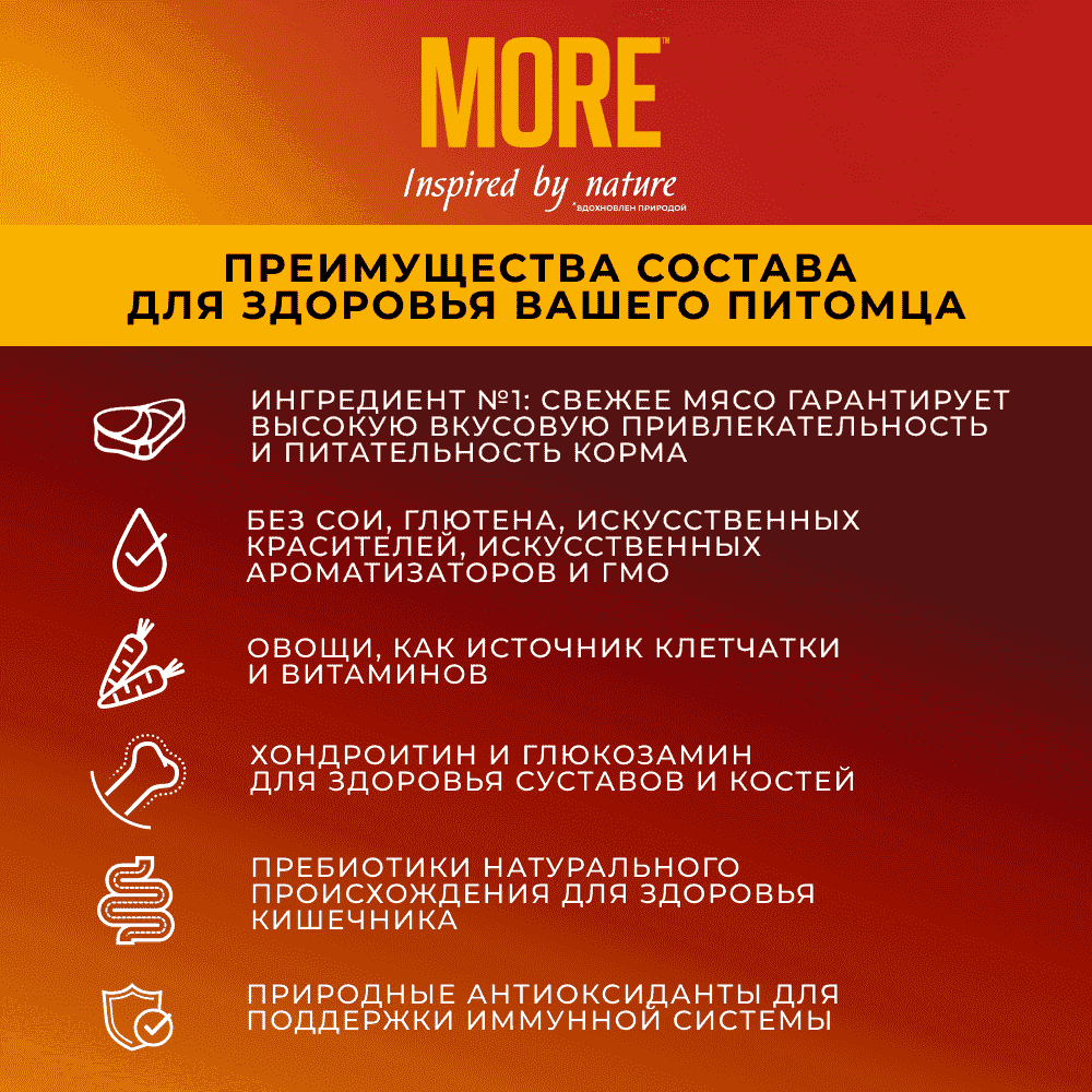 Корм для собак MORE для средних и крупных пород, с кроликом сух.