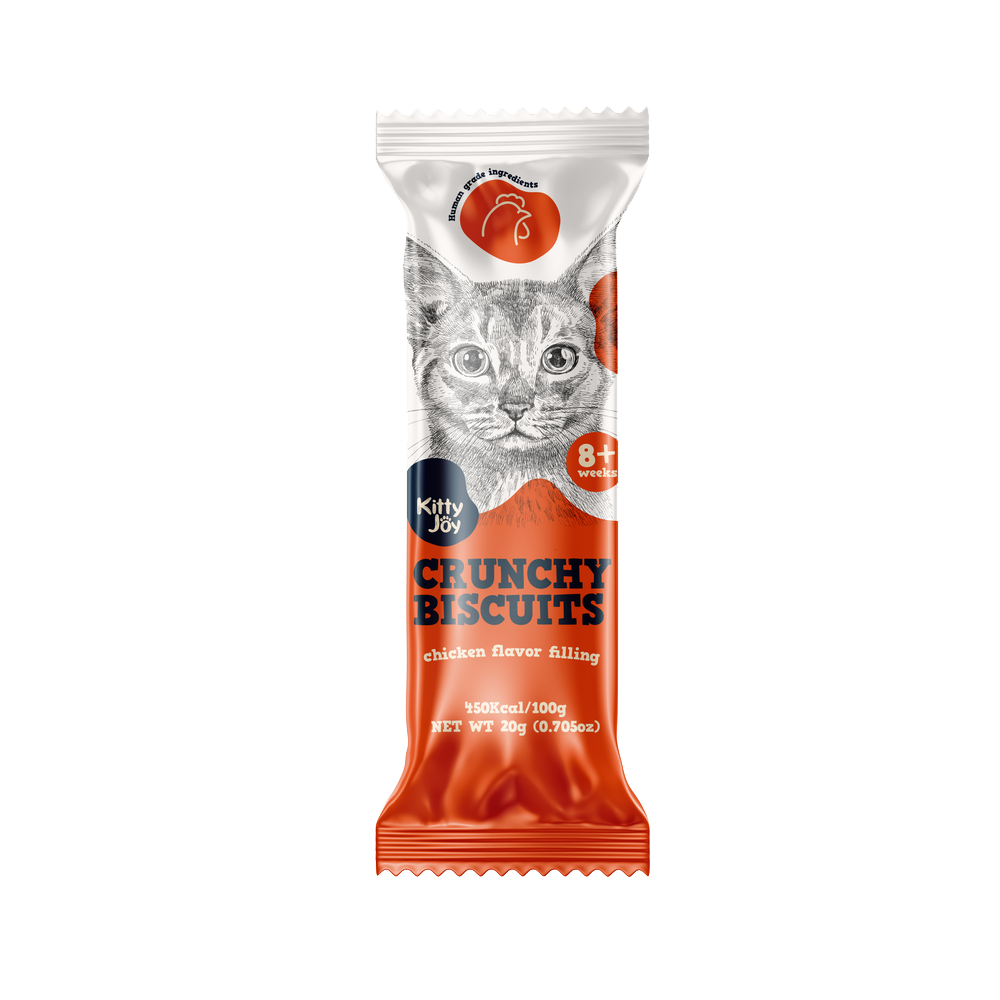 Лакомство для кошек KITTY JOY Хрустящие подушечки с начинкой со вкусом курицы