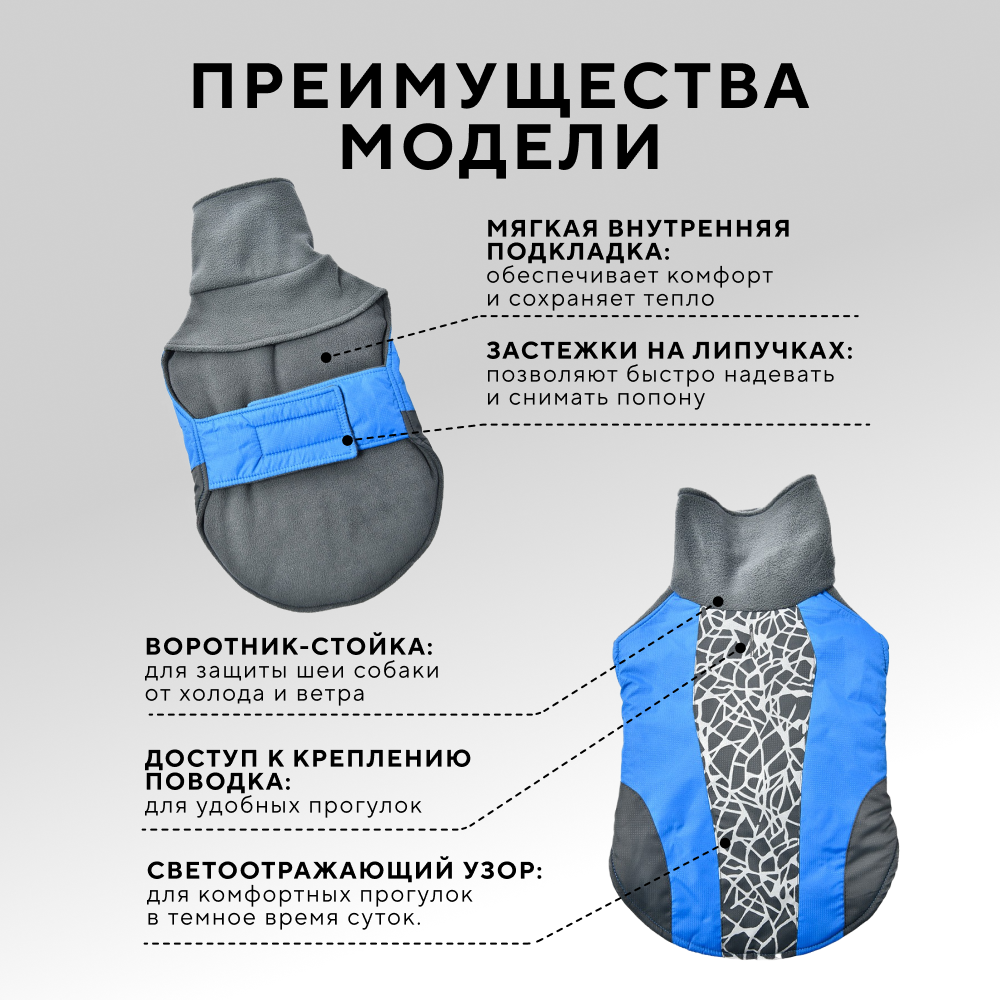 Попона для собак FOXIE Gossamer синяя