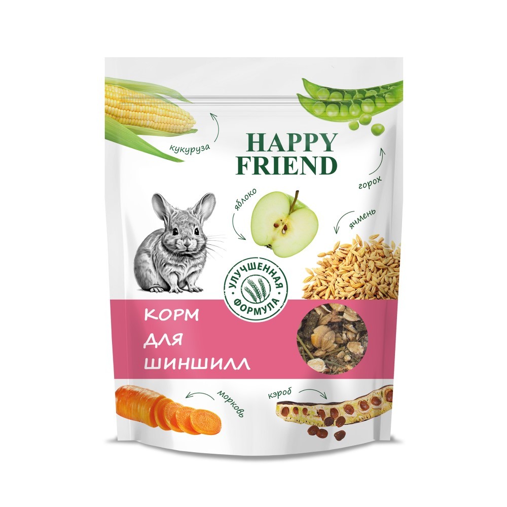 Корм для грызунов HAPPY FRIEND для шиншилл