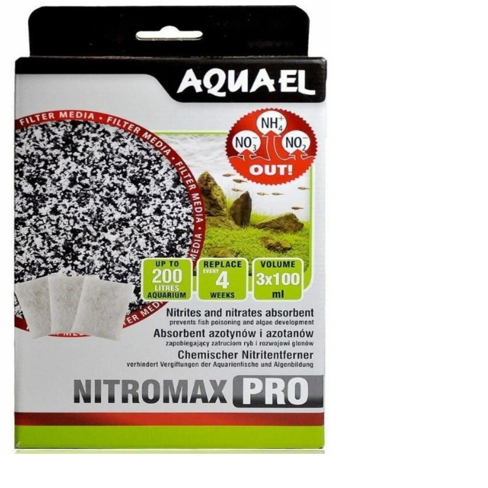 Наполнитель для аквариумных фильтров AQUAEL NITROMAX PRO (3х100 мл) (поглотитель нитритов и нитратов)