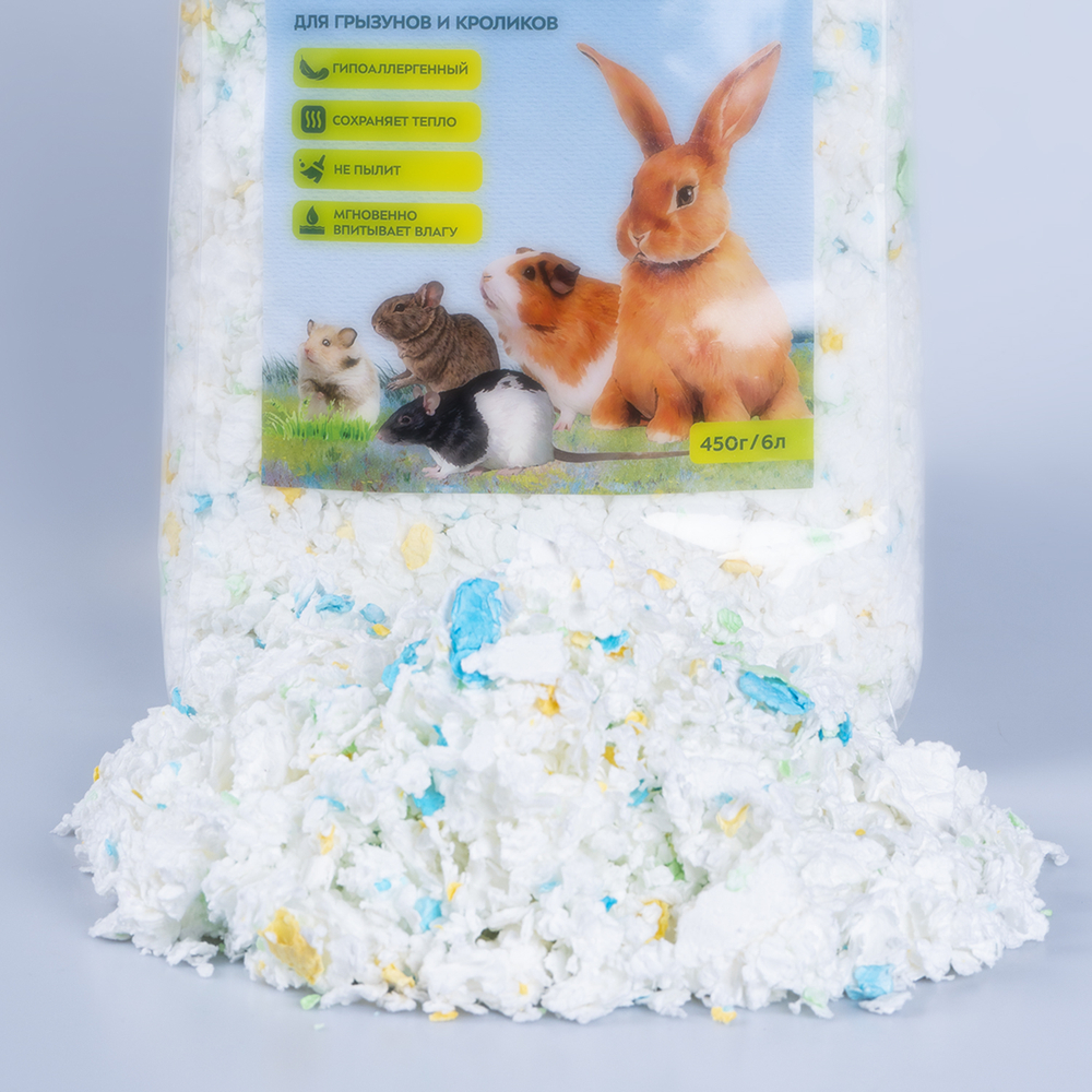Наполнитель для грызунов и кроликов BAMBINI PETS Целлюлозный 6л (450г)