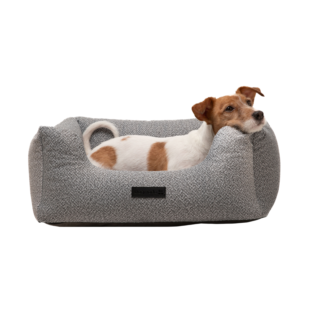 Лежак для животных DOG MODA Букле со съемным чехлом, серый 64x50x22см