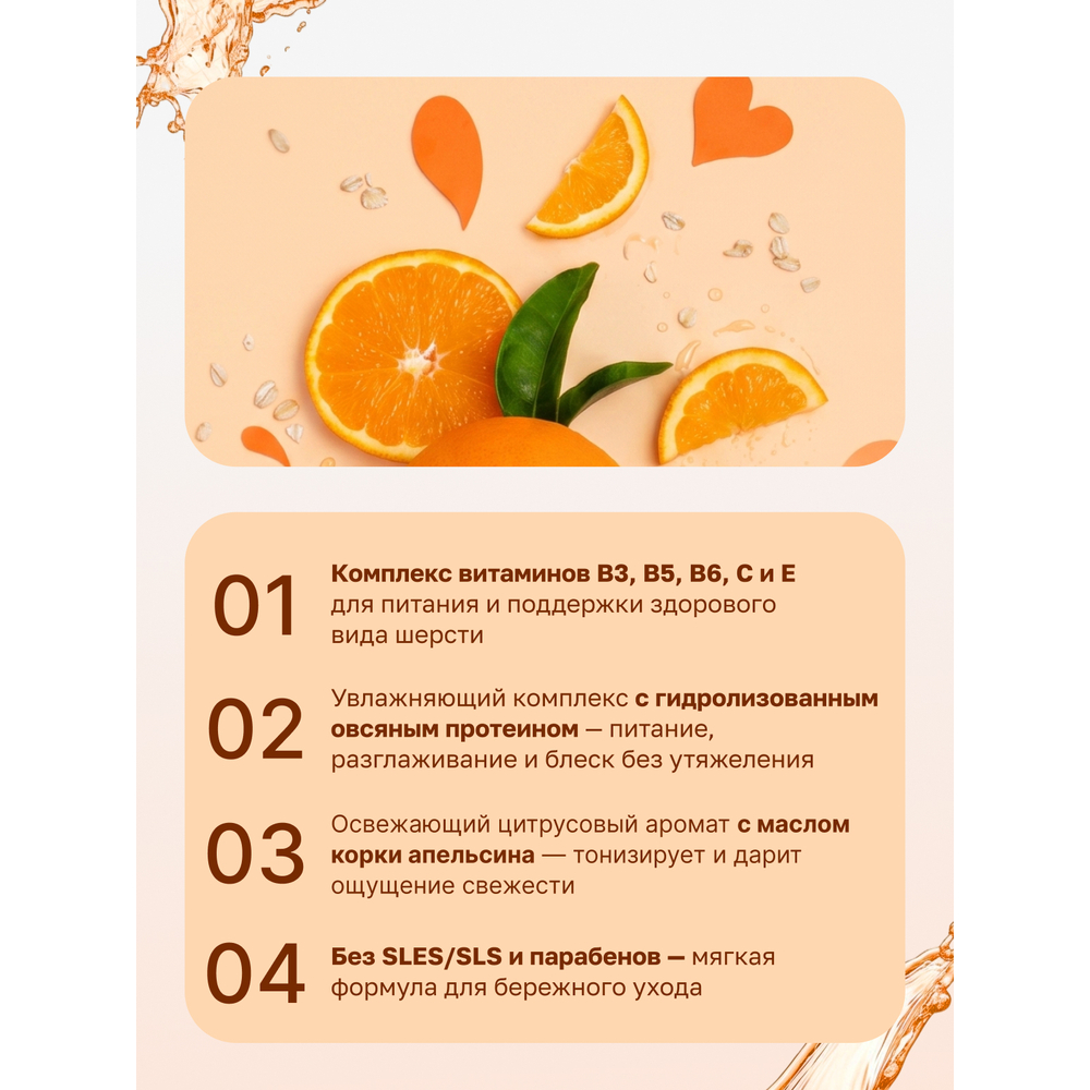 Маска IV SAN BERNARD Orange восстанавливающая для слабой выпадающей шерсти с протеинами овса 250мл
