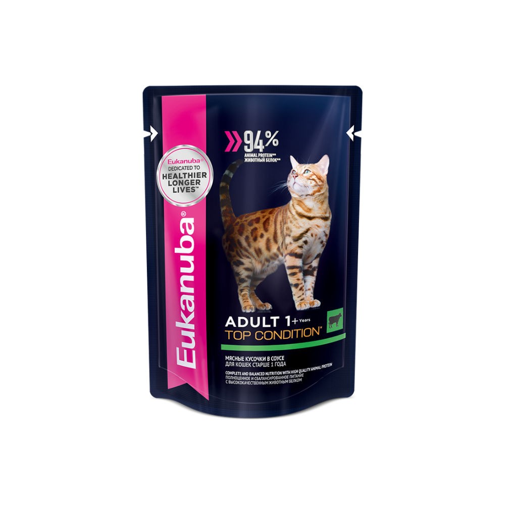 Корм для кошек EUKANUBA Adult Top Condition лосось в соусе, пауч