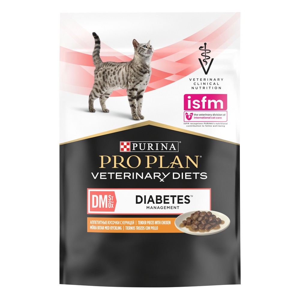 Корм для кошек PRO PLAN Veterinary Diets DM при сахарном диабете, с курицей пауч