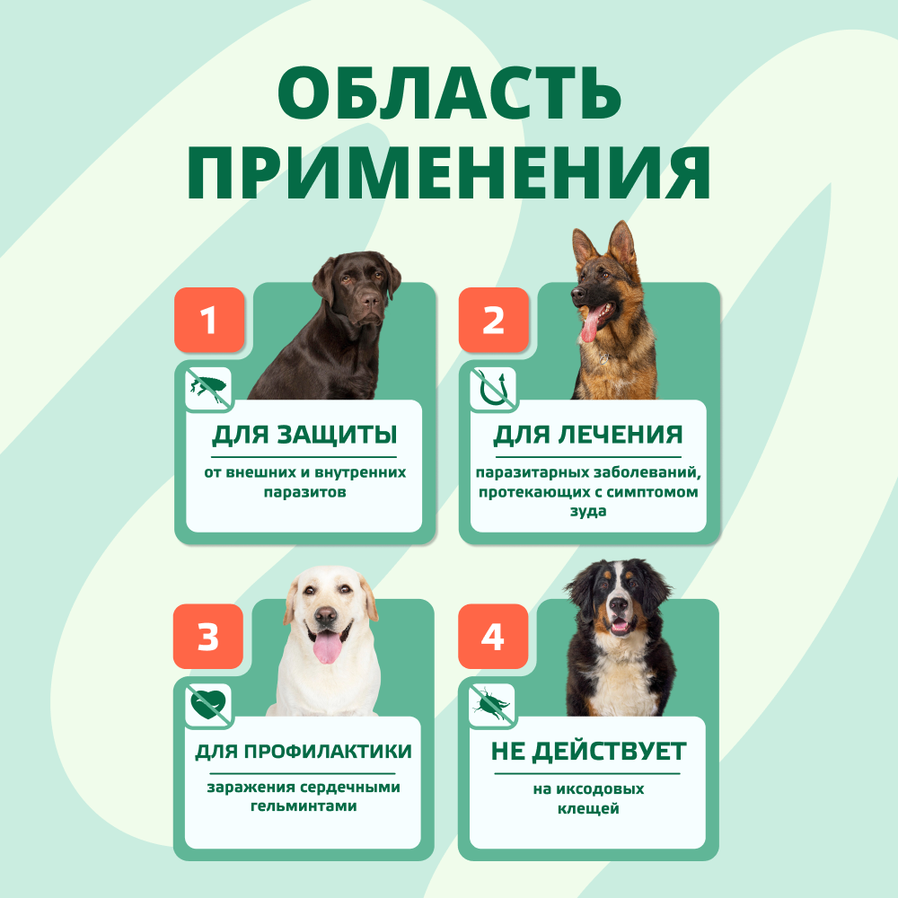 Капли для собак KRKA Селафорт от ушных и чесоточ.клещей, блох, гельминтов 20,1-40кг (240мг) 1 уп.