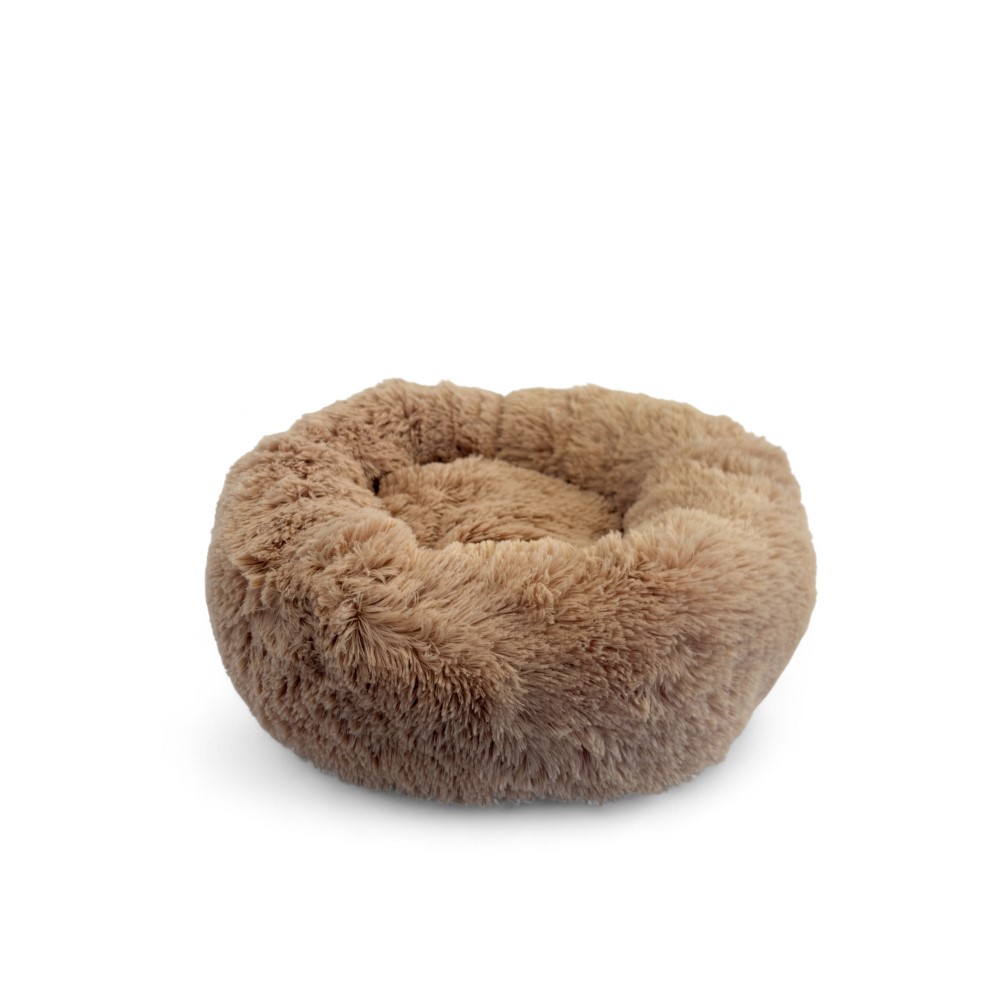 Лежак для животных FOXIE Fuzzy cute 35х35х15см круглый миндальное искушение