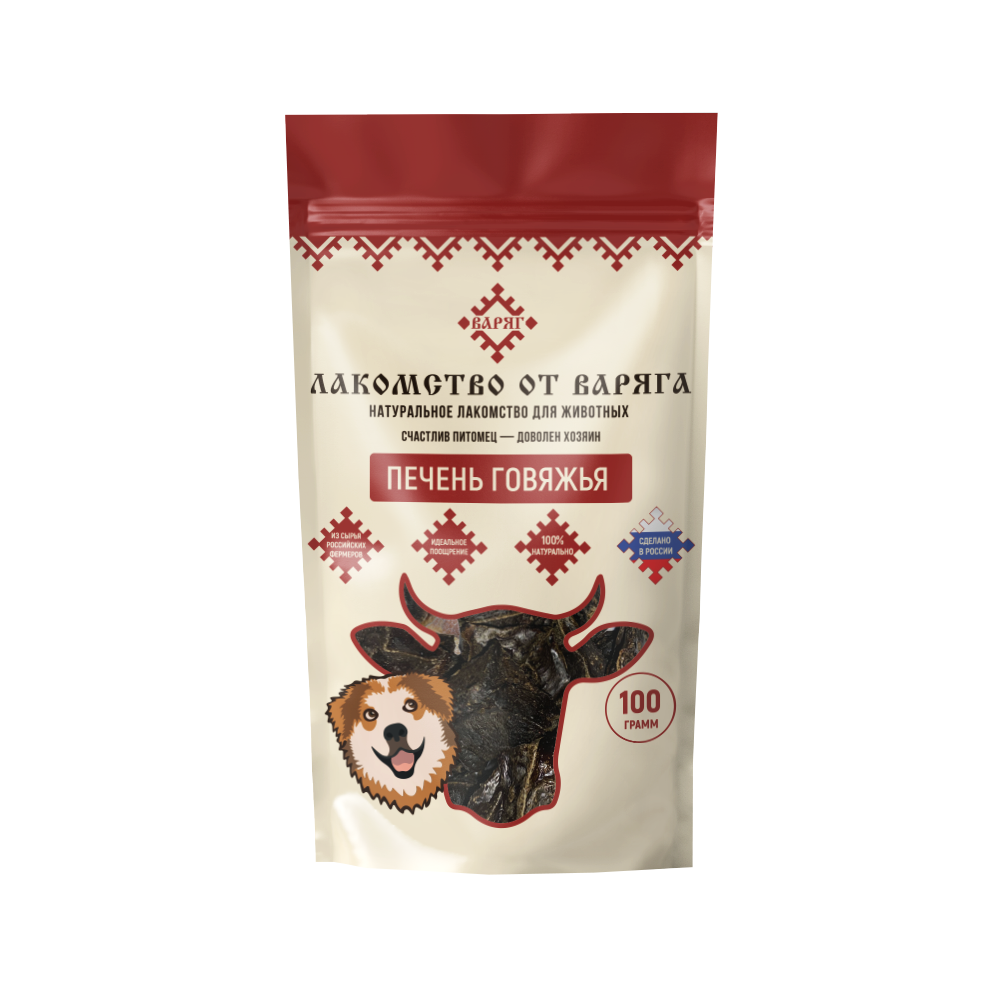 Лакомство для собак ВАРЯГ Печень говяжья
