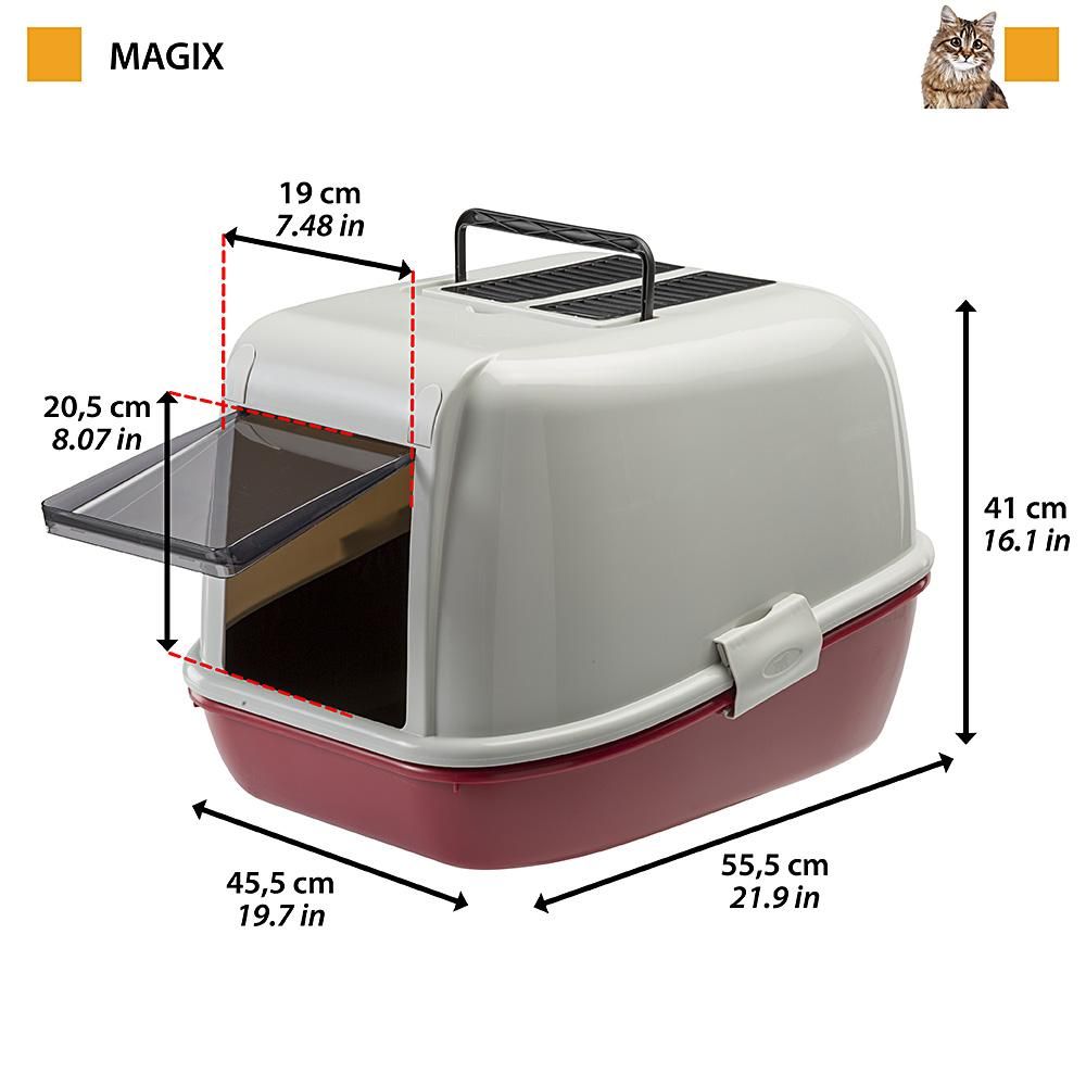 Биотуалет для кошек FERPLAST Magix с угольным фильтром 2-е дно 45,5x55,5x39см