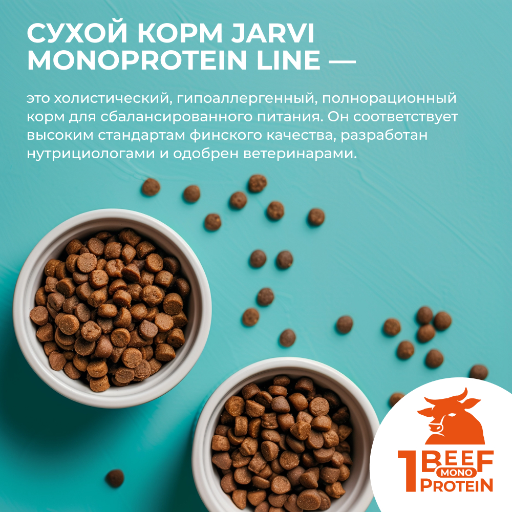 Корм для собак JARVI для мелких пород, говядина сух.
