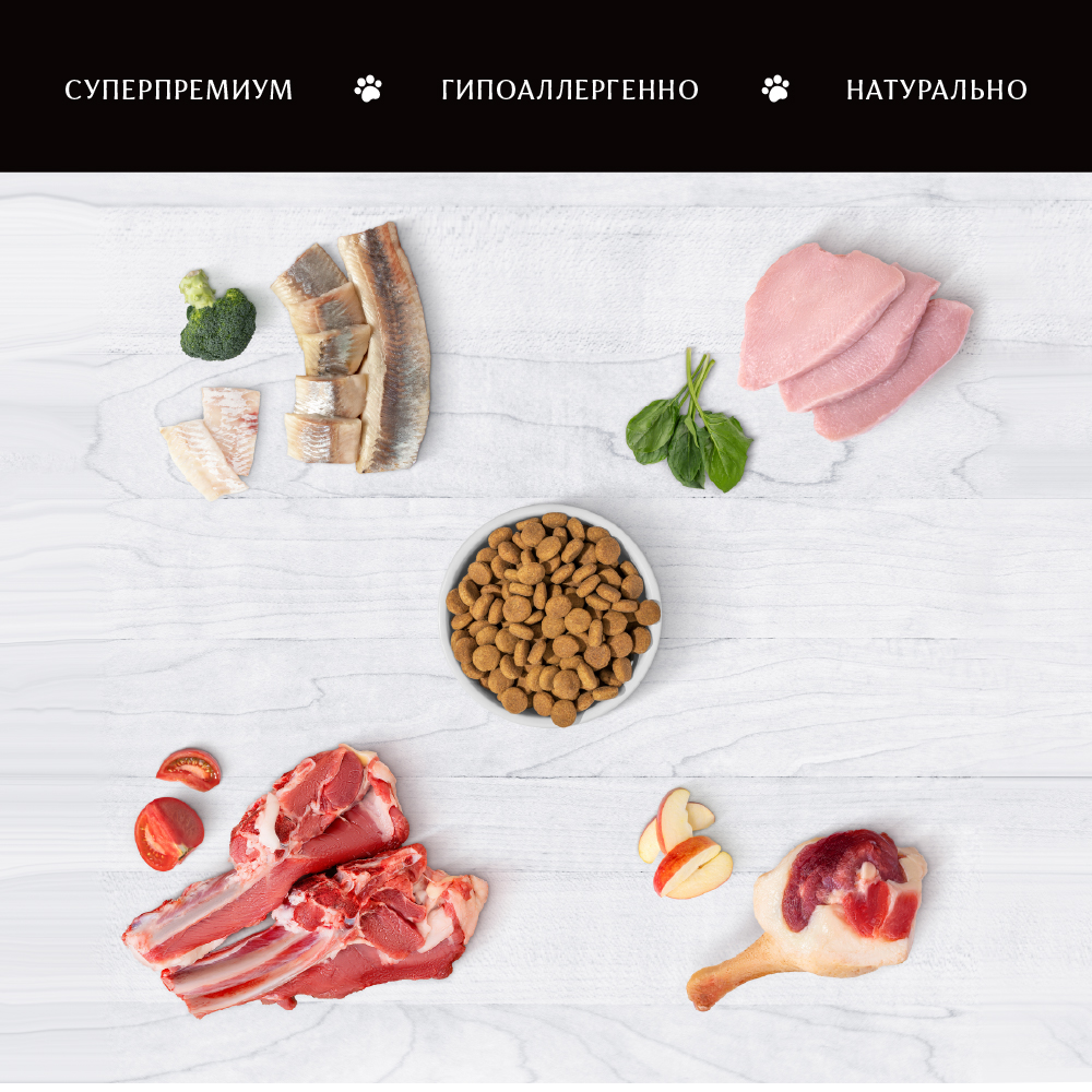 Корм для собак ENSO formula Monoprotein для ср. и кр.пород, с индейкой и шпинатом сух.