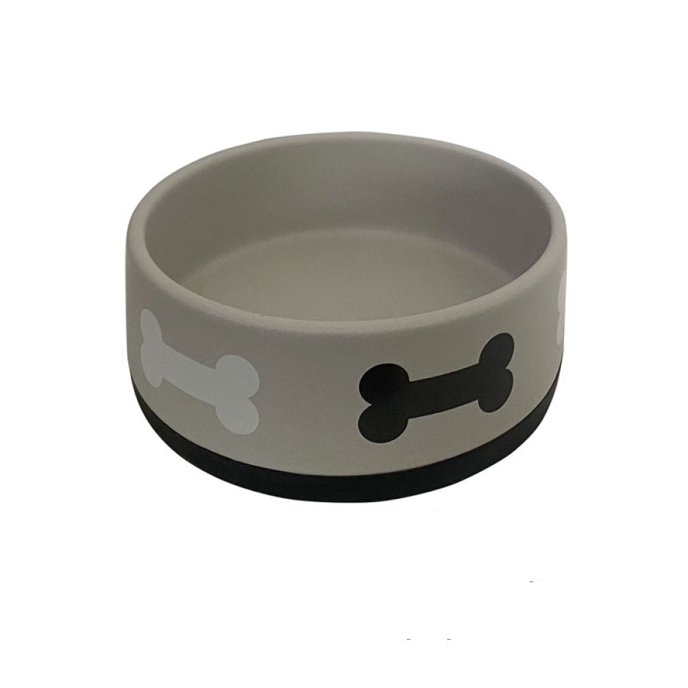 Миска для животных FOXIE Bones серая керамическая 12,5х12,5х5,5см 330мл