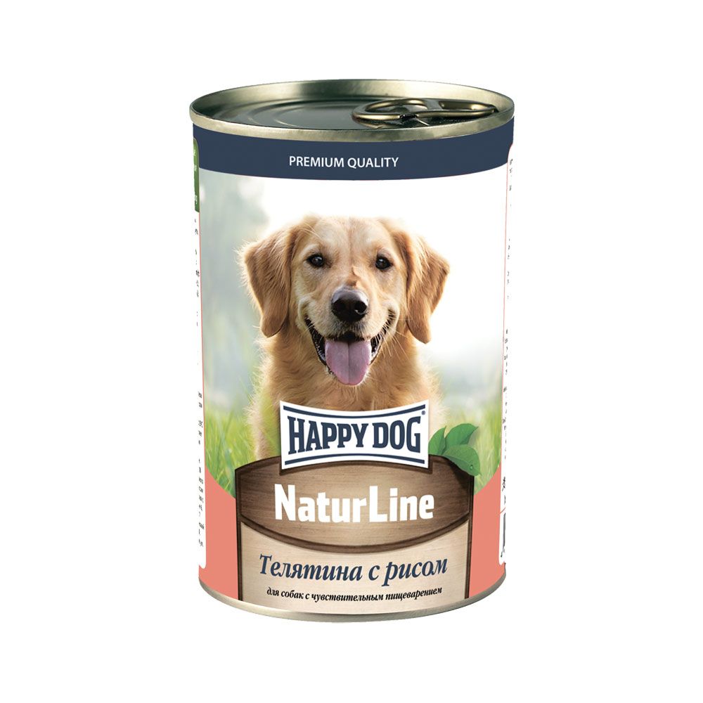 Корм для собак HAPPY DOG Телятина с рисом нежный паштет банка