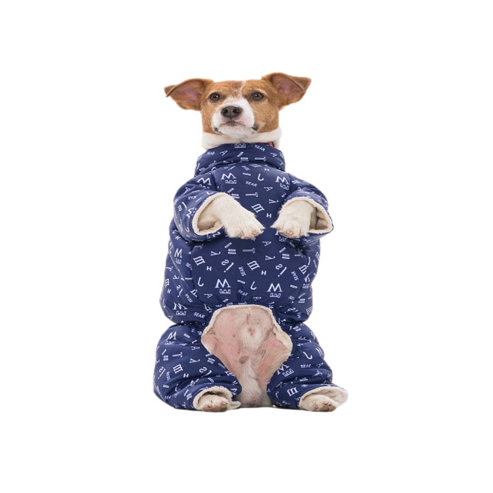 Комбинезон для собак DOG MODA Буквы с кнопками сверху (синий) унисекс 37см (5)