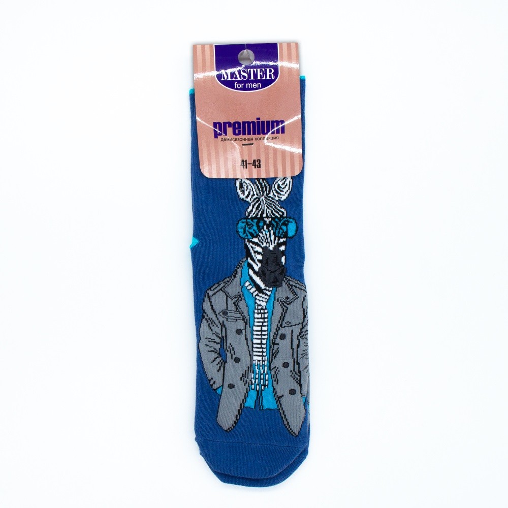 Носки MASTER SOCKS Зебра в пиджаке синий мужские р.29