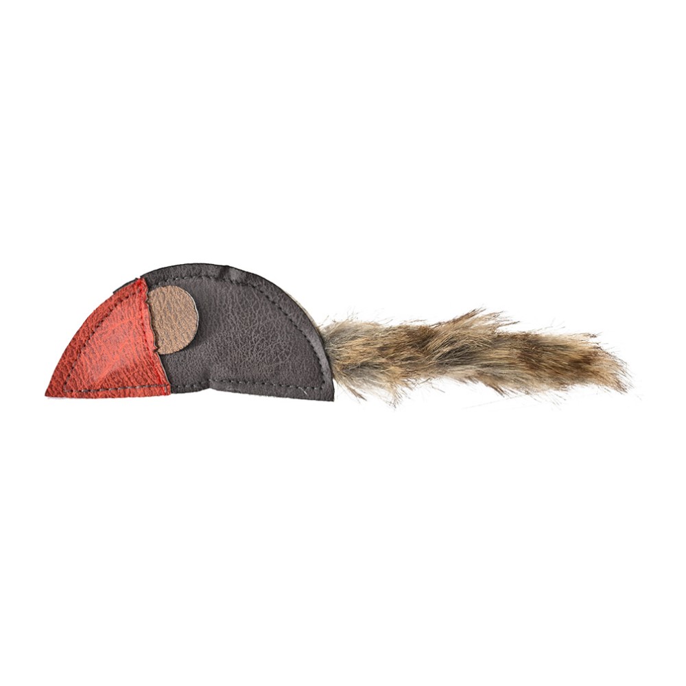 Игрушка для кошек FOXIE Nature Мышка из экокожи с мехом 18х5см