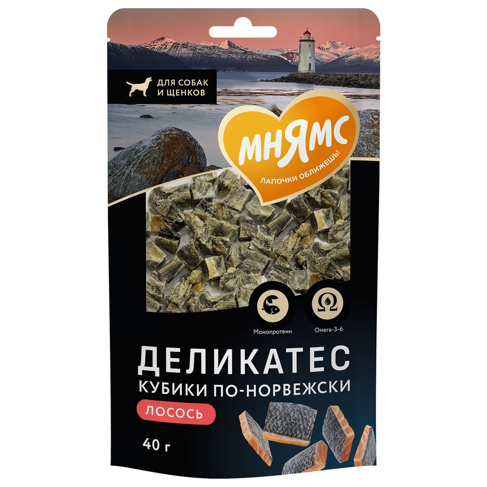 Лакомство для собак МНЯМС Деликатес Кубики по-норвежски