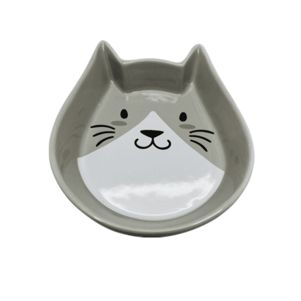 Миска для животных FOXIE Grey cat серая керамическая 15х13х3,5см 250мл