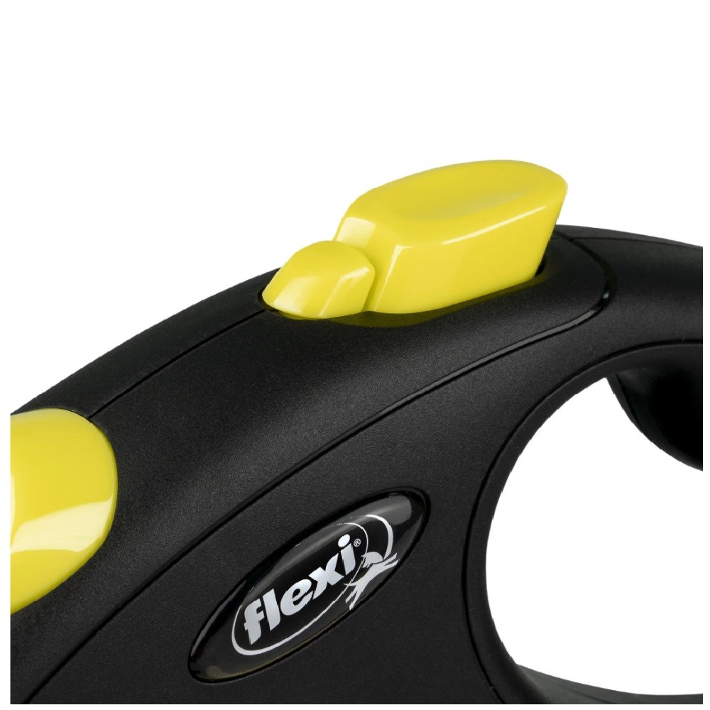 Рулетка для собак FLEXI Neon New L (до 50кг) лента 5м, светоотражающая, желтый неон