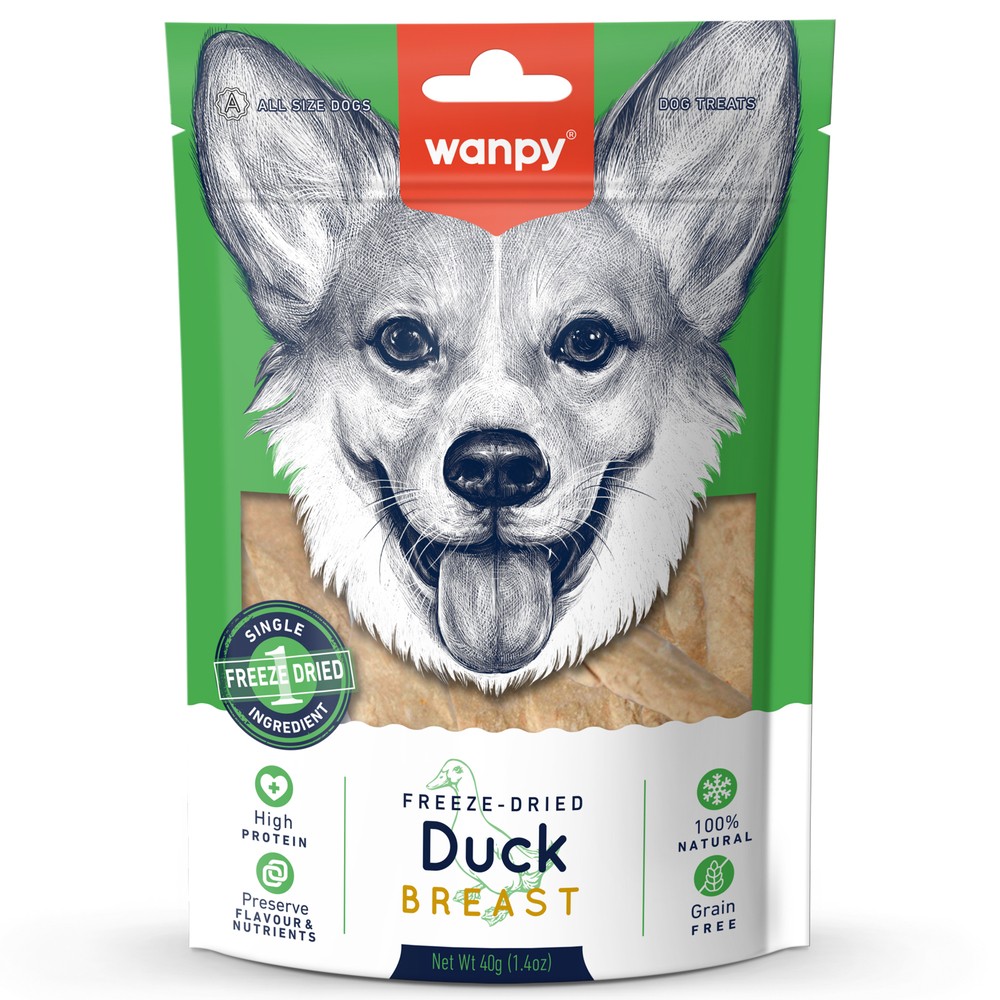 Лакомство для собак WANPY Dog Сублимированное утиная грудка